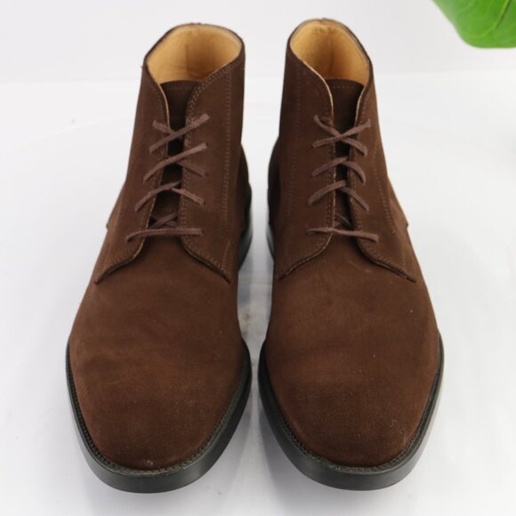 TODS Mens Chukka Boots Size 10 Brown Suede Lace Up Plain Toe Comfy Dress Shoes - Picture 4 of 13